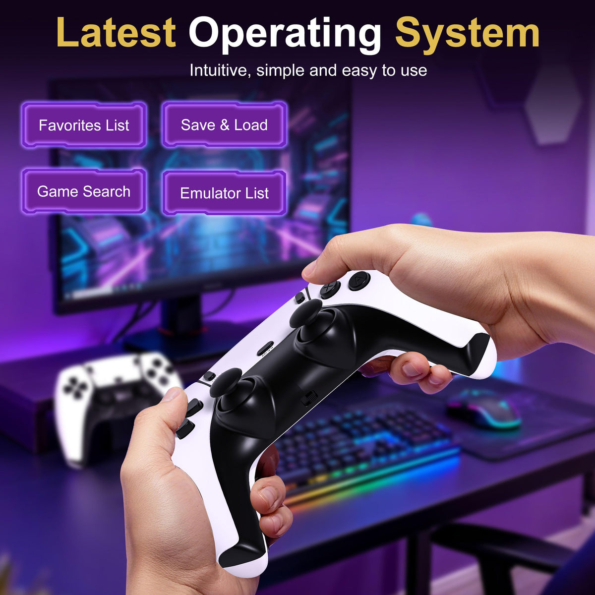 Retro Gaming Console with 20k+ Classic Games, 4K HDMI, Dual Wireless Controllers, 64GB F667541