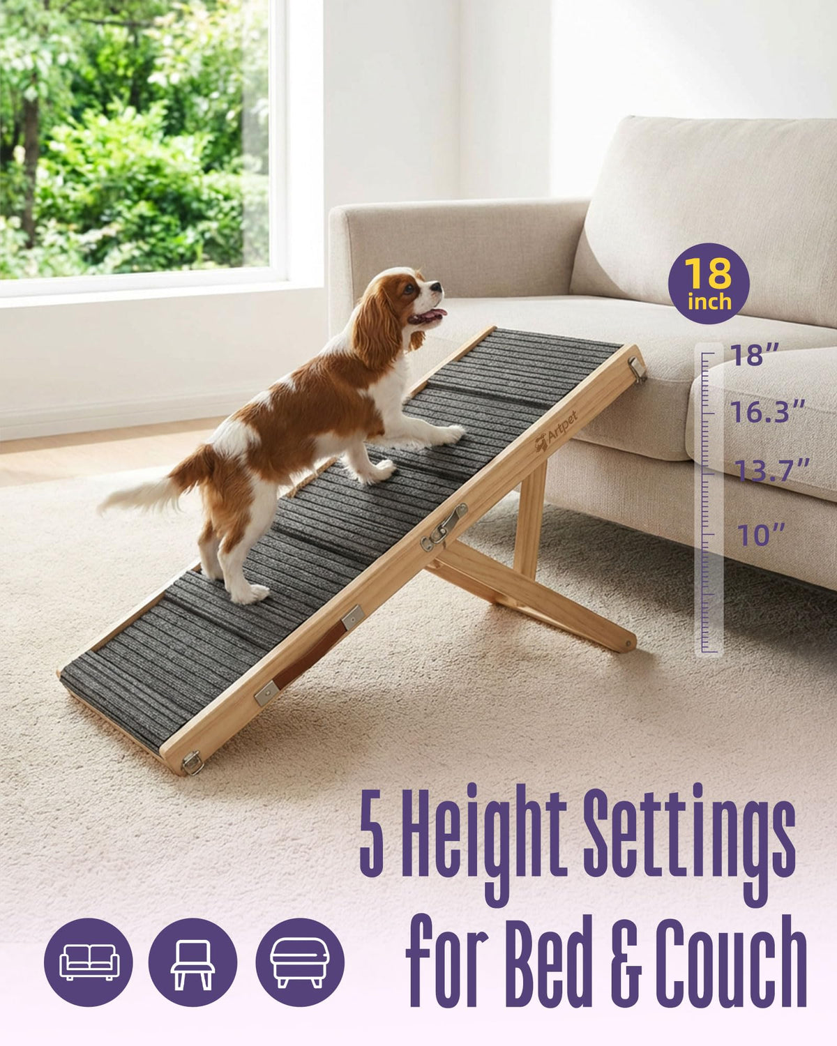 Adjustable Wooden Dog Ramp U86748