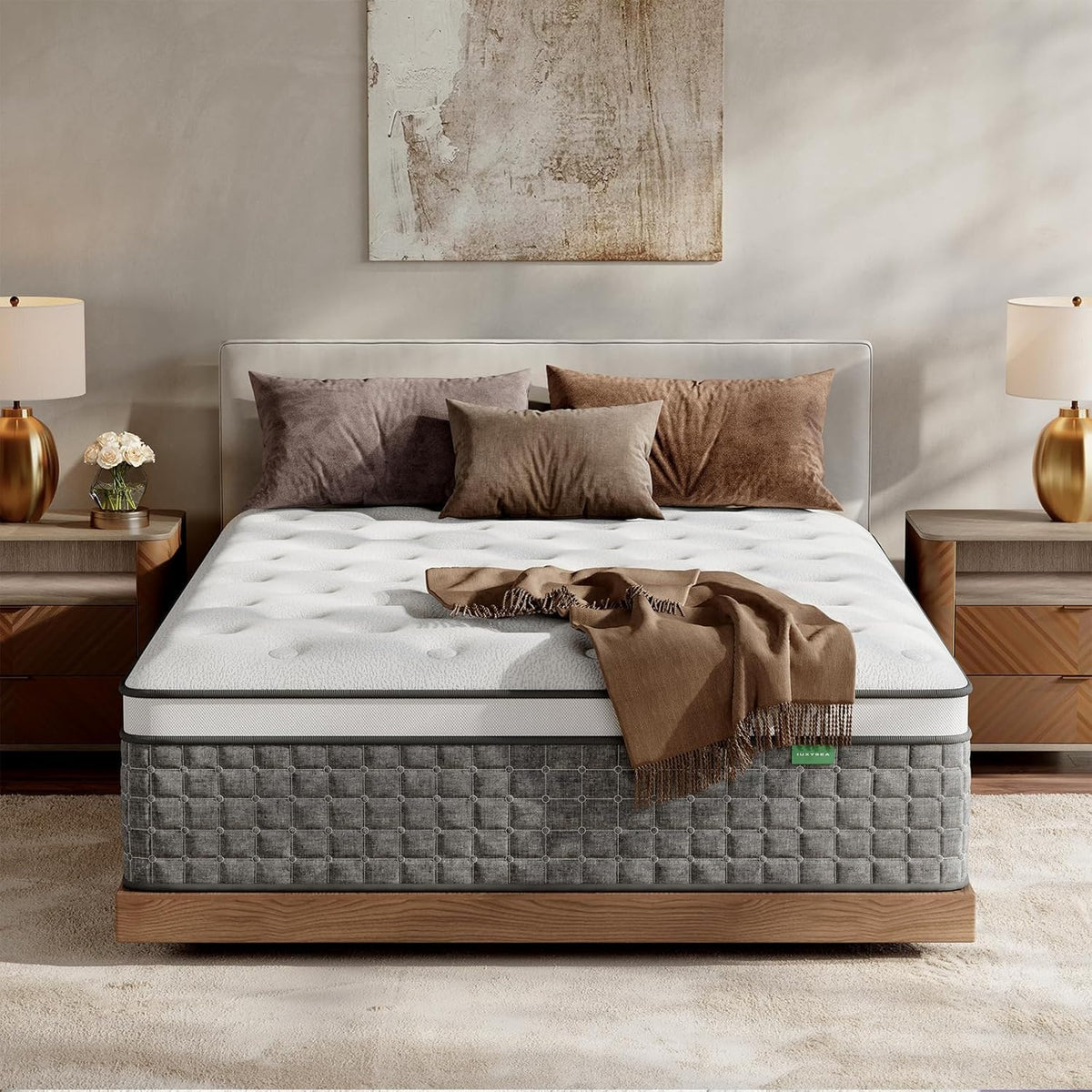 Full Size 12 Inch Medium Firm Hybrid Mattress in a Box T309348