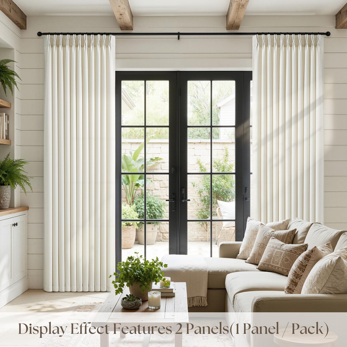 70 Inch Pinch Pleated Semi Sheer Curtains F78811