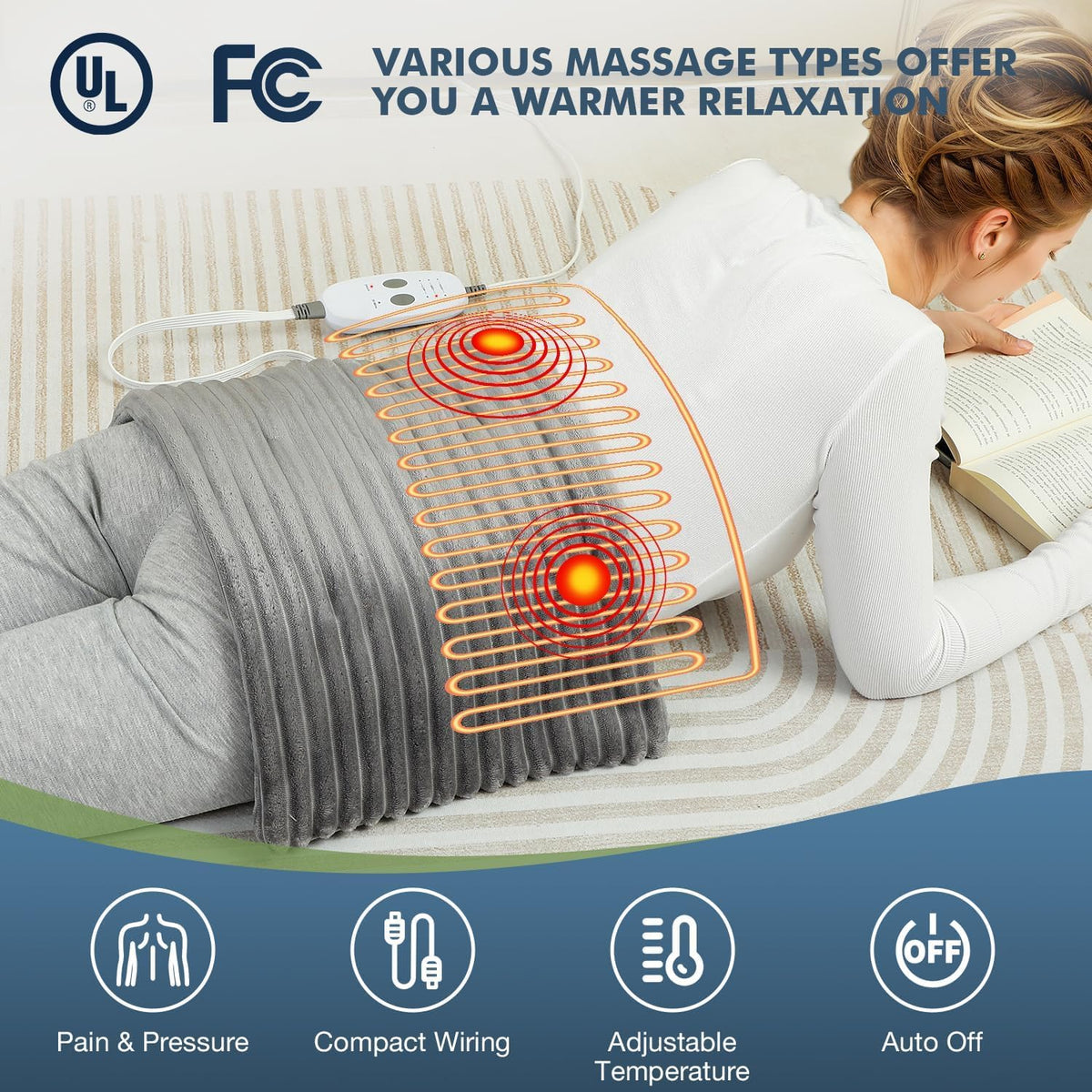 Far Infrared Jade Vibrating Weighted Heating Pad I3926