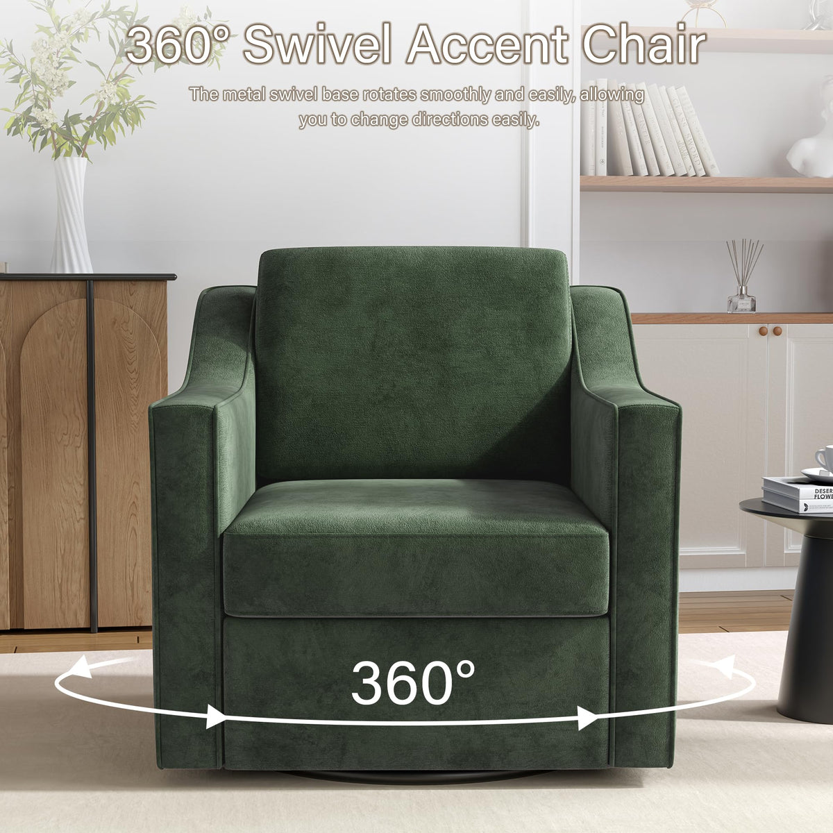 Green Swivel Accent Chairs Set of 2 N985189