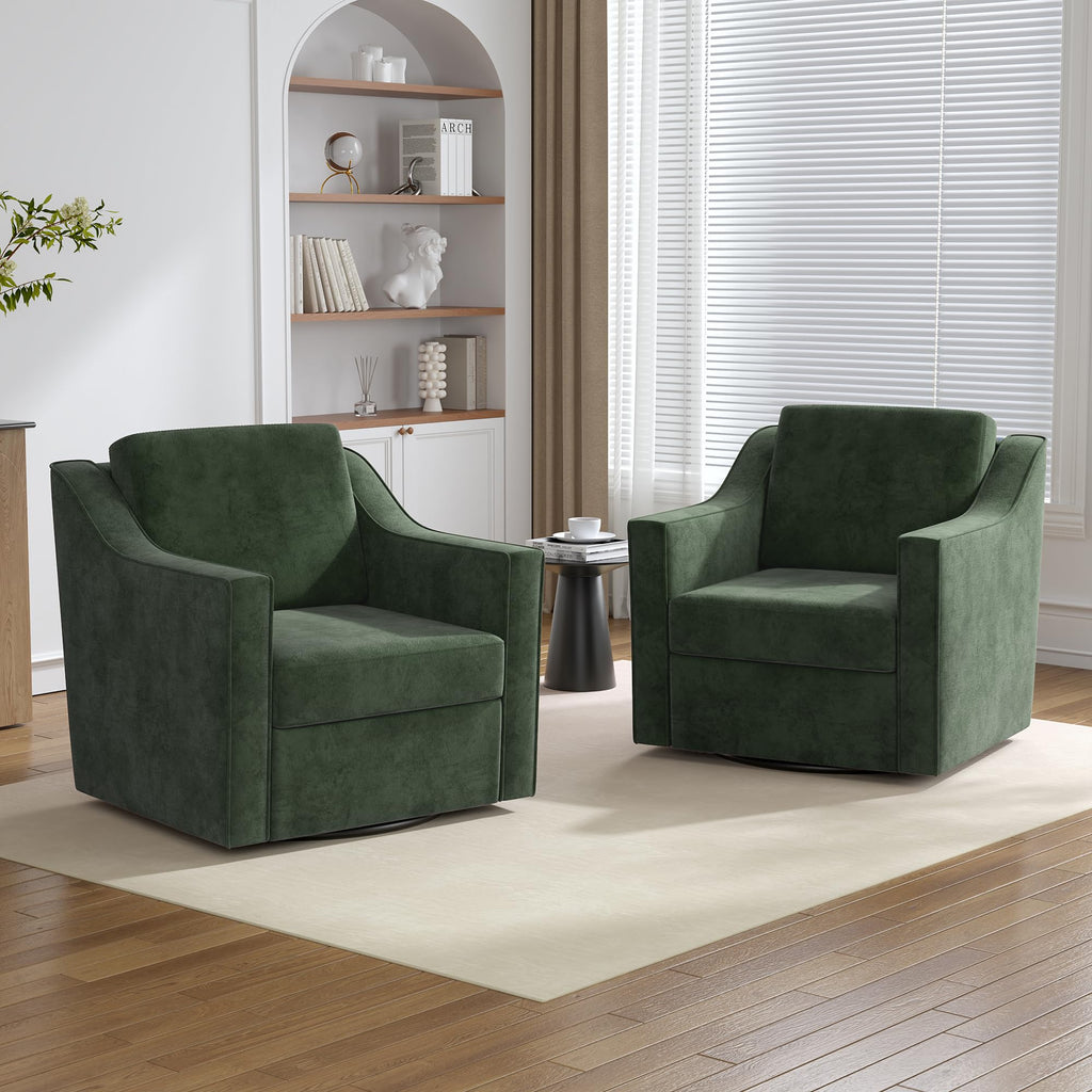 Green Swivel Accent Chairs Set of 2 N985189