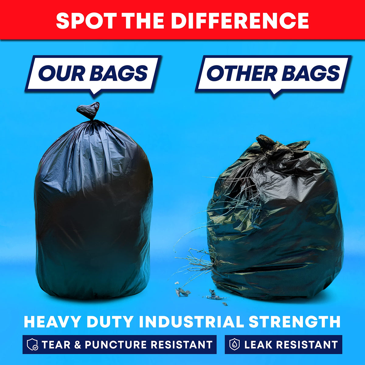 55 Gallon 3 Mil Heavy Duty Contractor Trash Bags J79131