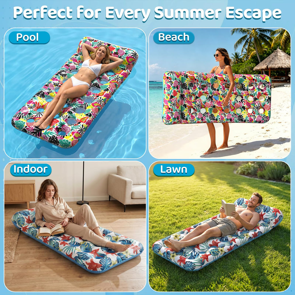 4 Pack Oversized Inflatable Pool Floats with Headrest I1310