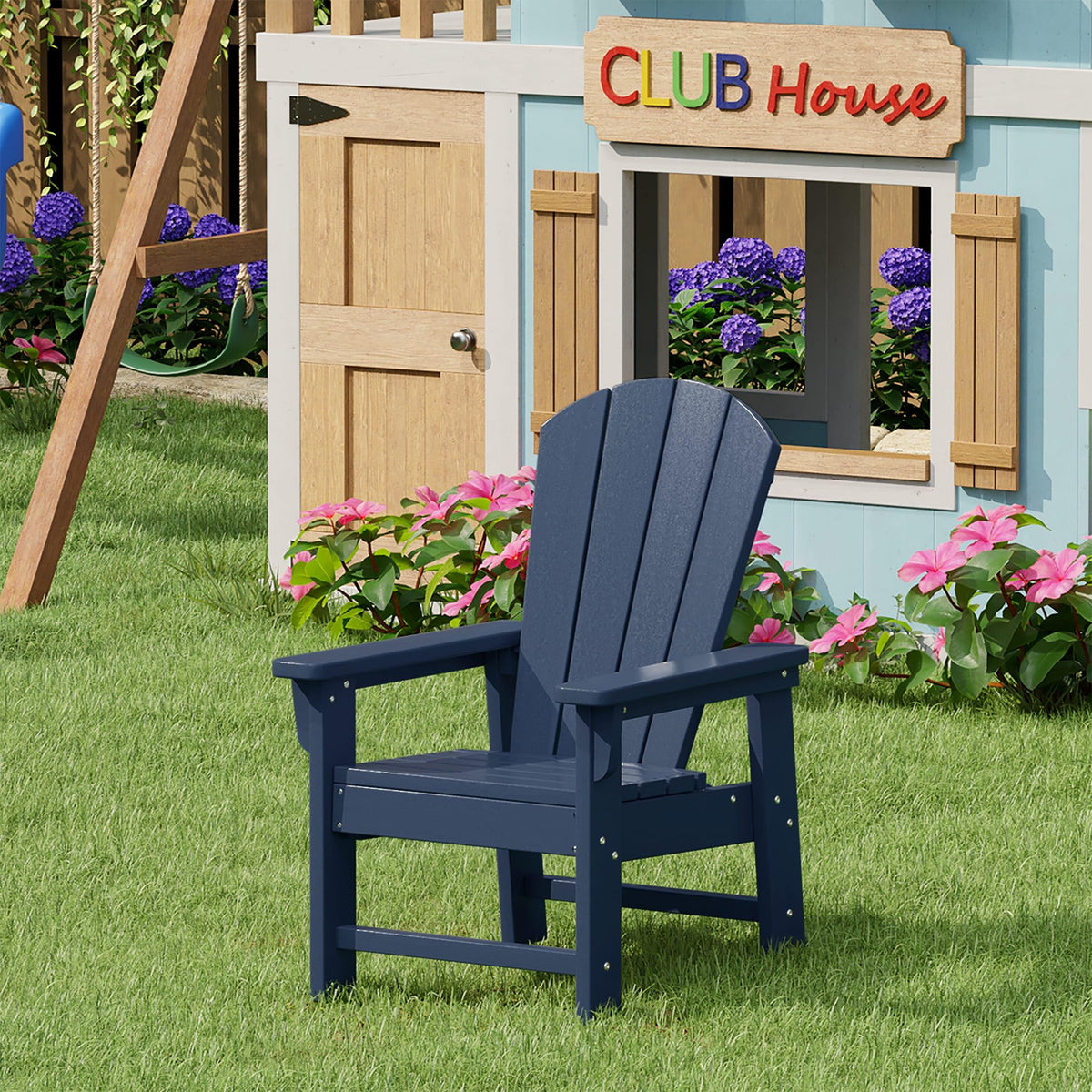 Navy Blue HDPE Adirondack Chair J43454
