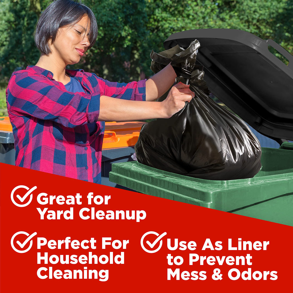 44 Gallon Heavy Duty Contractor Trash Bags, 100 Ct, Black, 1.2 Mil Q589573