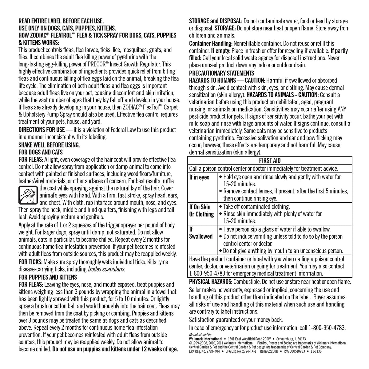 Flea & Tick Spray 16 fluid ounces Z7308