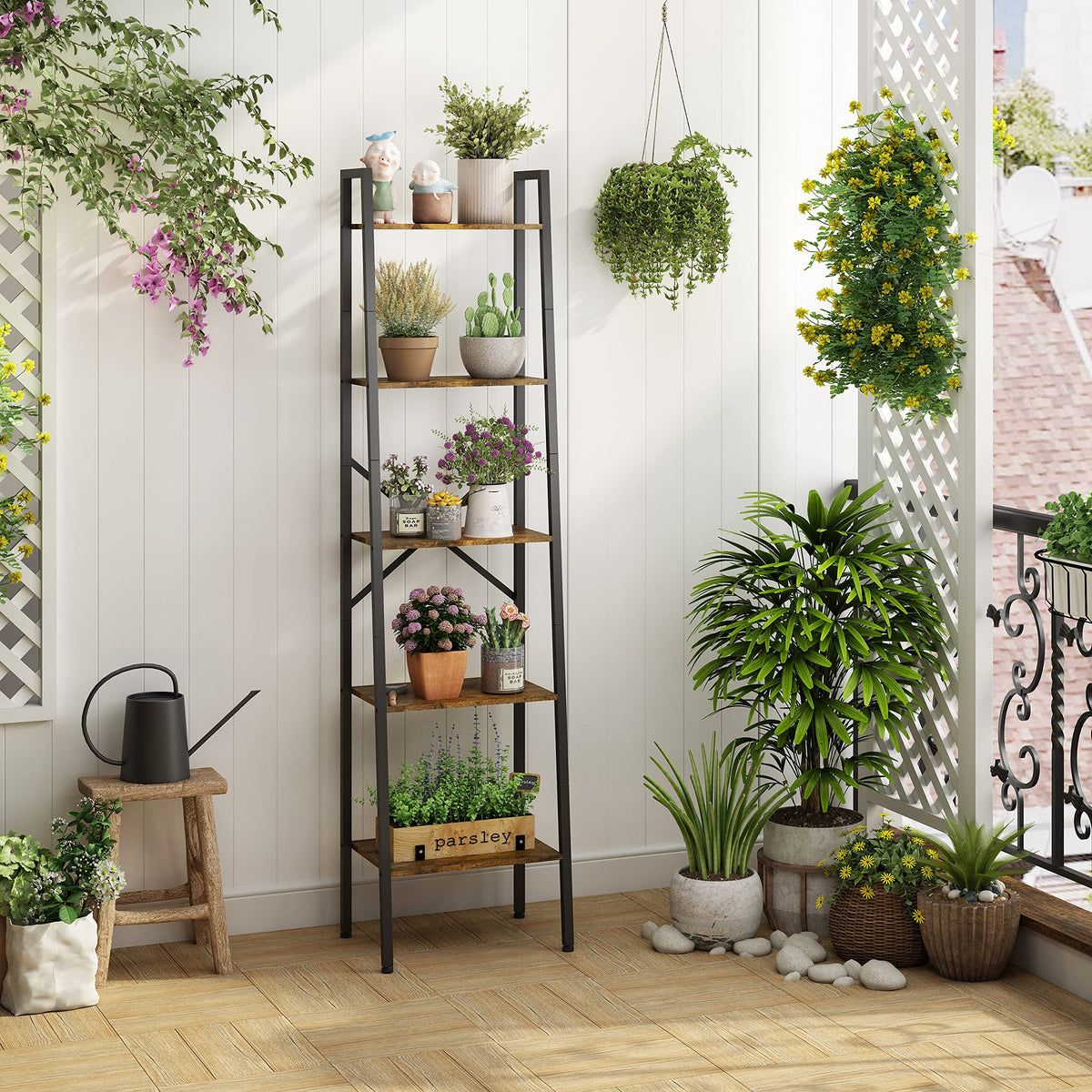 5-Tier Metal Ladder Bookshelf V9029